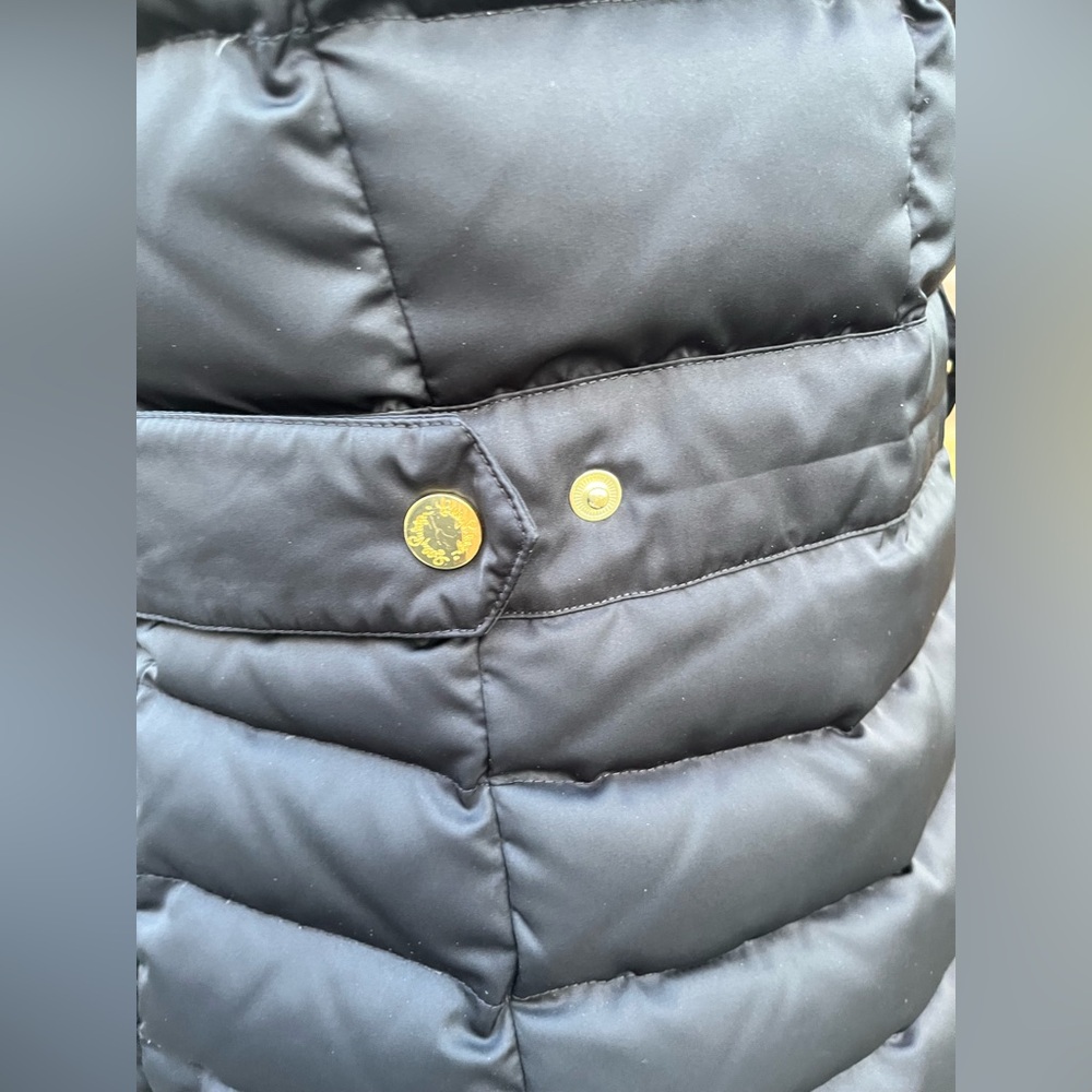 LILLY PULITZER Black Puffer Vest with Gold Buttons - Picture 8 of 11